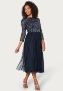 AngelEye Sequin Bodice Mid Dress Navy XS (UK8)