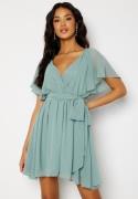 Goddiva Flutter Skater Dress Dark green L (UK14)