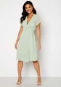 Bubbleroom Occasion Grienne Wrap Midi Dress Dusty green 3XL