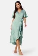 Bubbleroom Occasion Scala Frill Dress Dusty green 4XL