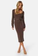 BUBBLEROOM Noura Knitted Dress Dark brown M