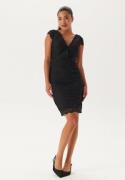 Bubbleroom Occasion V-neck short lace Dress Black 42