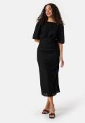 Bubbleroom Occasion Balloon Sleeve Bow Midi Dress Black 44