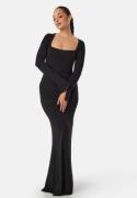 BUBBLEROOM Square Neck L/S Maxi Dress Black XS