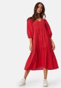 Happy Holly Balloon Sleeve Cotton Dress Red 40/42