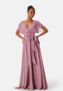 Goddiva Flutter Chiffon Maxi Dress Lavender XL (UK16)