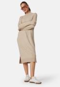 VILA Ril Crew Neck Midi Dress Natural Melange XS