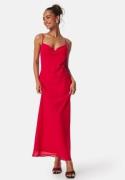 Bubbleroom Occasion Waterfall Slip Ankle Dress Red L