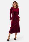 Bubbleroom Occasion Bow Velvet Midi Dress Dark red XS