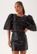 Bubbleroom Occasion Pearl Organza Blouse Black S