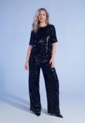 BUBBLEROOM Sequin Wide Trousers Black S