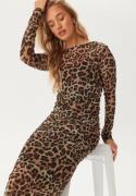 BUBBLEROOM Mesh Midi Dress Leopard S