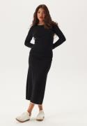 Happy Holly Viscose Contrast Knitted Skirt Black/Offwhite 44/46