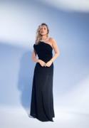 Bubbleroom Occasion Sparkling One shoulder Soft Maxi Dress Black L