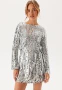 VERO MODA Vmefa Ls Short Dress Silver Detail:sequins L