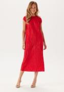 BUBBLEROOM Pleated Cap Sleeve Dress Red XL