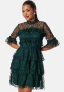 BUBBLEROOM Frill Lace Dress Dark green 46