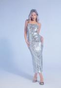 BUBBLEROOM Sequin Strap Dress Silver XS