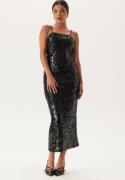 BUBBLEROOM Sequin Strap Dress Black L