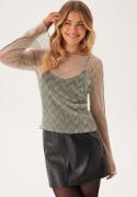 BUBBLEROOM Contrast Shimmer Top Gold S