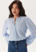 BUBBLEROOM Long Sleeve Button Blouse Light blue L