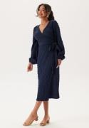 BUBBLEROOM Structure Wrap Dress Navy L