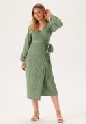 BUBBLEROOM Structure Wrap Dress Dusty green L