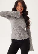 BUBBLEROOM Structure Long Sleeve Top Light grey XL