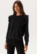 ONLY Onlama Life Ls O-neck Ruffle  Black Detail:birch S