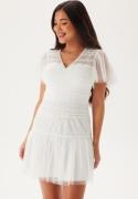 Bubbleroom Occasion Sonia Mesh Frill Dress White M