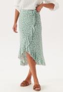 Happy Holly Selima Frill Wrap Skirt Green/Floral 32/34