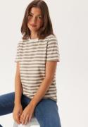 Pieces Pcria Ss Tee Stripes Noos Silver Mink Stripes:bright Whi M