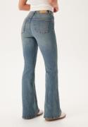 BUBBLEROOM High Flare Superstretch Jeans Blå sliten (Blue worn) 34