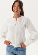 BUBBLEROOM Zip Cotton Blouse White 34