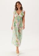 VERO MODA Vmjosie Sl Ankle Frill Dress Birds Egg Green Aop:myra XS