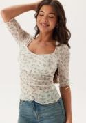 BUBBLEROOM Sweetheart Mesh Top Blue/Floral S