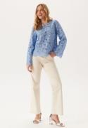 BUBBLEROOM Scalloped Edge Lace Blouse Light blue S