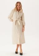 YAS Yasflaxy 3/4 LINEN SHIRT DRESS Birch 38