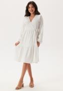 Happy Holly Jersey Structure Wrap Dress White 32/34
