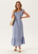 Pieces Pcapia Sl Square Neck Ankle Dr Nautical Blue Stripes:bright W S
