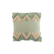 Tyynyt J-line  COUSSIN ZIGZAG CARRE COT BLEU (45x45x45cm)  45x45 cm