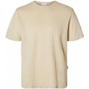 T-paidat & Poolot Selected  T-Shirt Bet Linen - Oatmeal  EU S