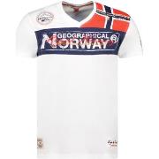 Lyhythihainen t-paita Geographical Norway  SX1130HGN-White  EU XXL