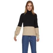 Neulepusero Vila  Noos Ril Blocking Knit L/S - Black/Natural Mel  EU S