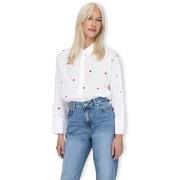 Paita Only  New Lina Grace Shirt L/S - Bright White/Heart  EU M