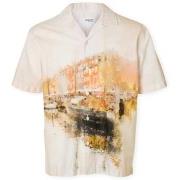 Pitkähihainen paitapusero Selected  RelaxCarl Shirt - Apricot  EU M