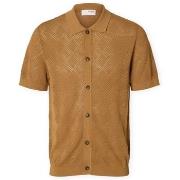 Neulepusero Selected  Arco Cardigan Polo - Chipmunk  EU XXL
