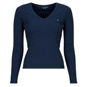 T-paidat pitkillä hihoilla Tommy Jeans  TJW SLIM ESSENTIAL RIB V LS  E...