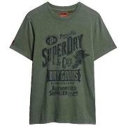 Lyhythihainen t-paita Superdry  T-shirt  Workwear Script Kaki  EU S