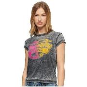 Lyhythihainen t-paita Superdry  T-shirt  Fade Rock Graphic  EU L